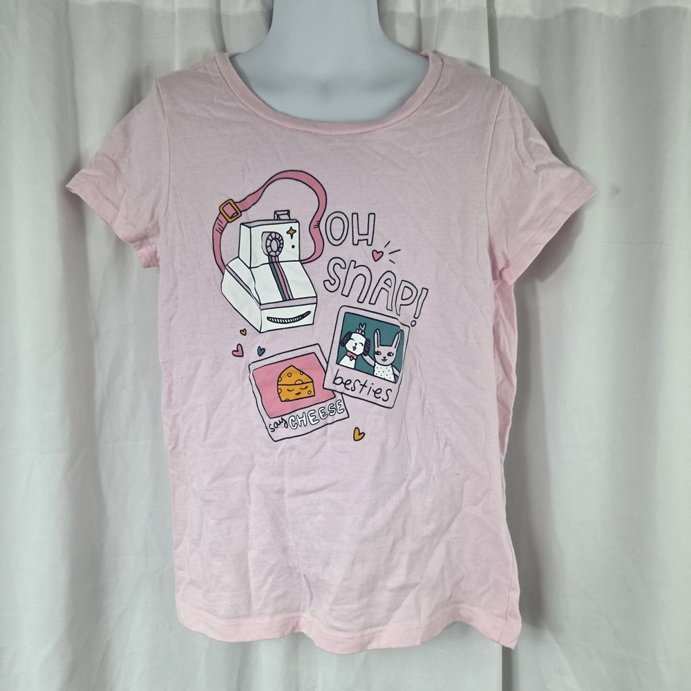 Cater Kids Girls Size 7 Short Sleeve Pullover Graphic T Shirt Pink